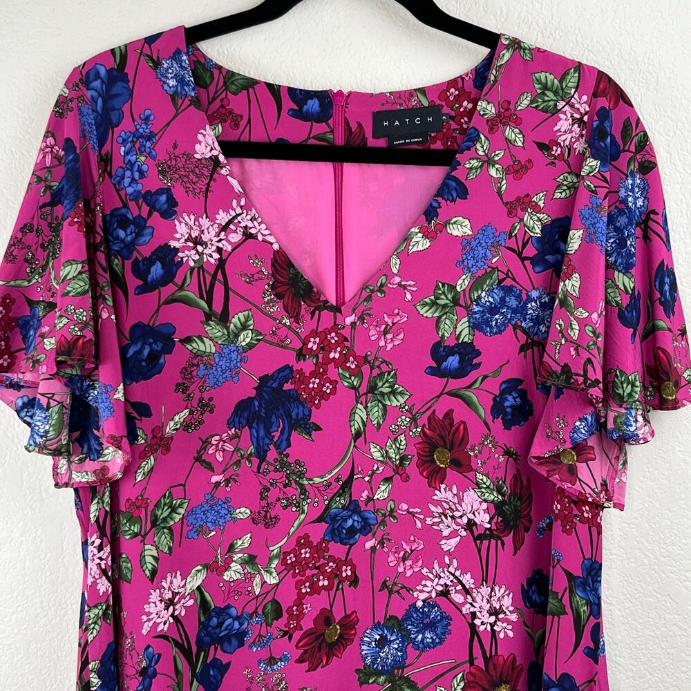 Hatch The Grace Dress Pink Queen Floral V-Neck Maternity Mini 3 L Designer Boho - Picture 4 of 16